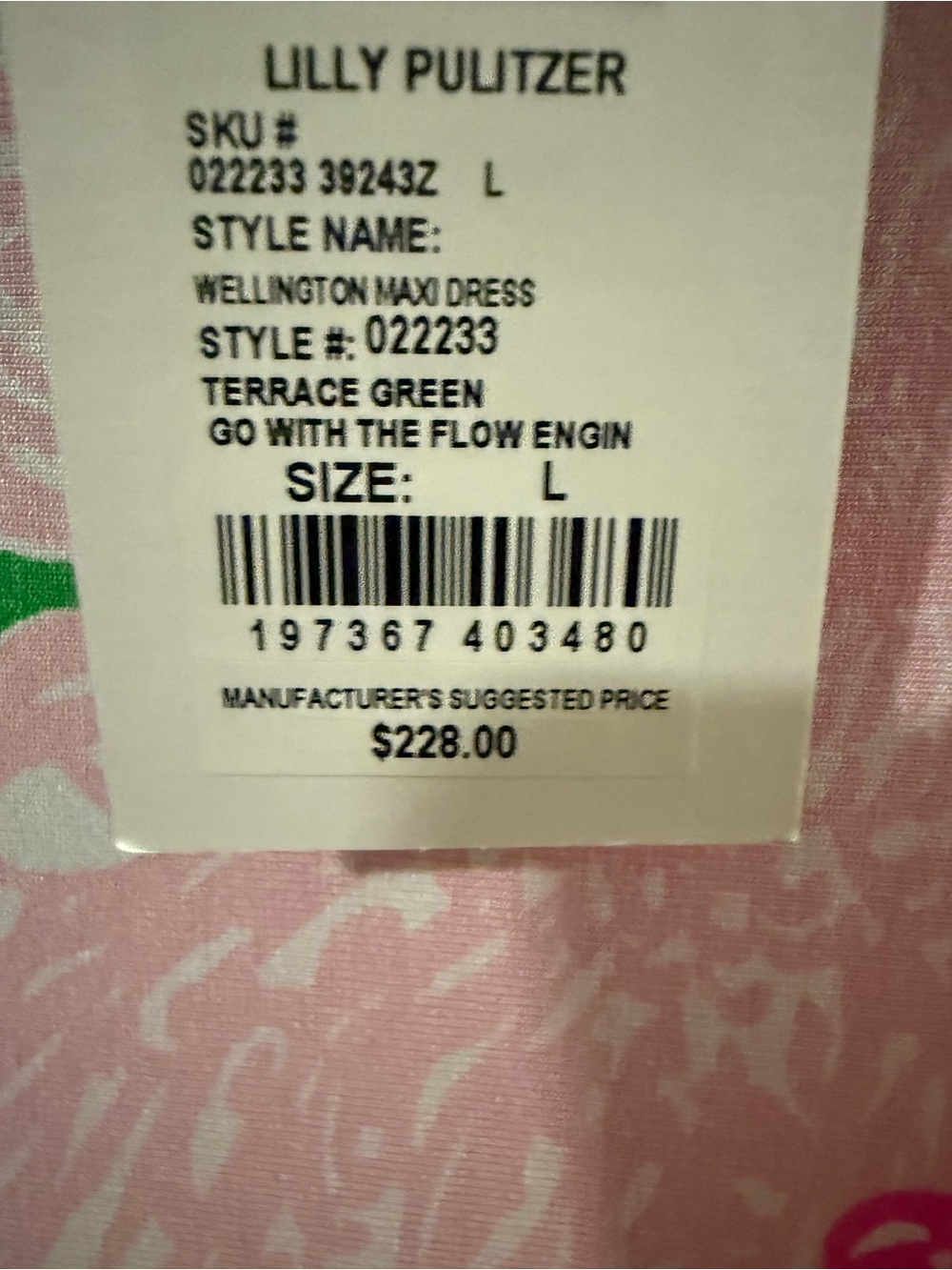 Brand New w/ Tags! Lilly Pulitzer Wellington Maxi Dress! Pink & Green Large! - Picture 5 of 7
